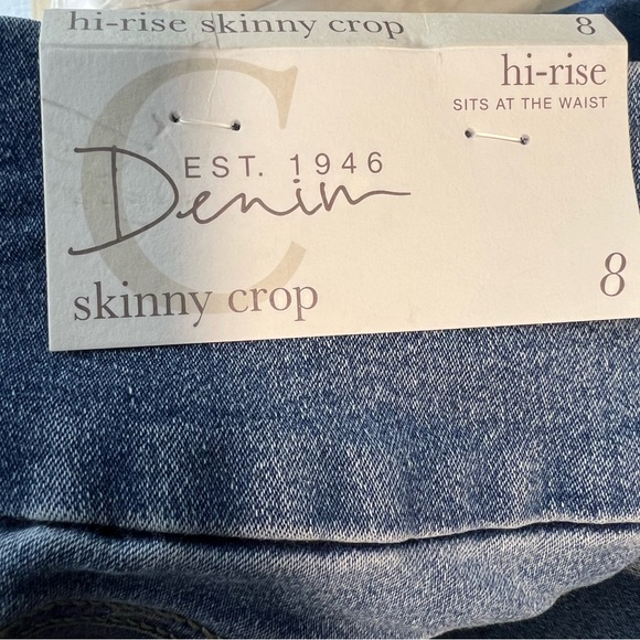 #272 ☑️EST. 1946 Denim Hi-Rise Skinny Crop Medium Denim Wash Capris Jeans - Picture 10 of 12